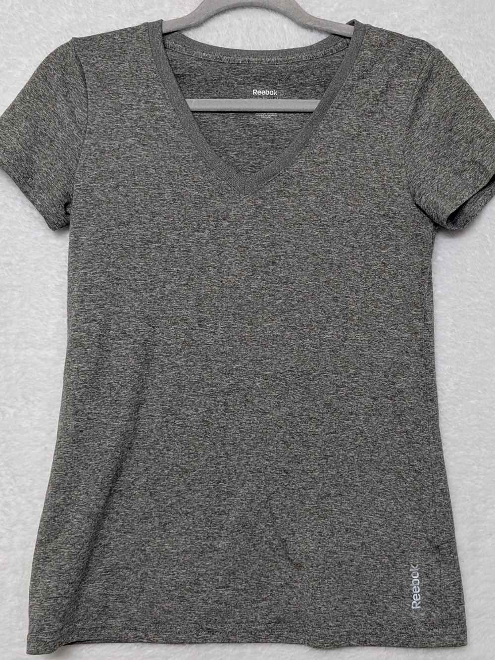 Reebok Heather Gray V-Neck Short Sleeve Tee